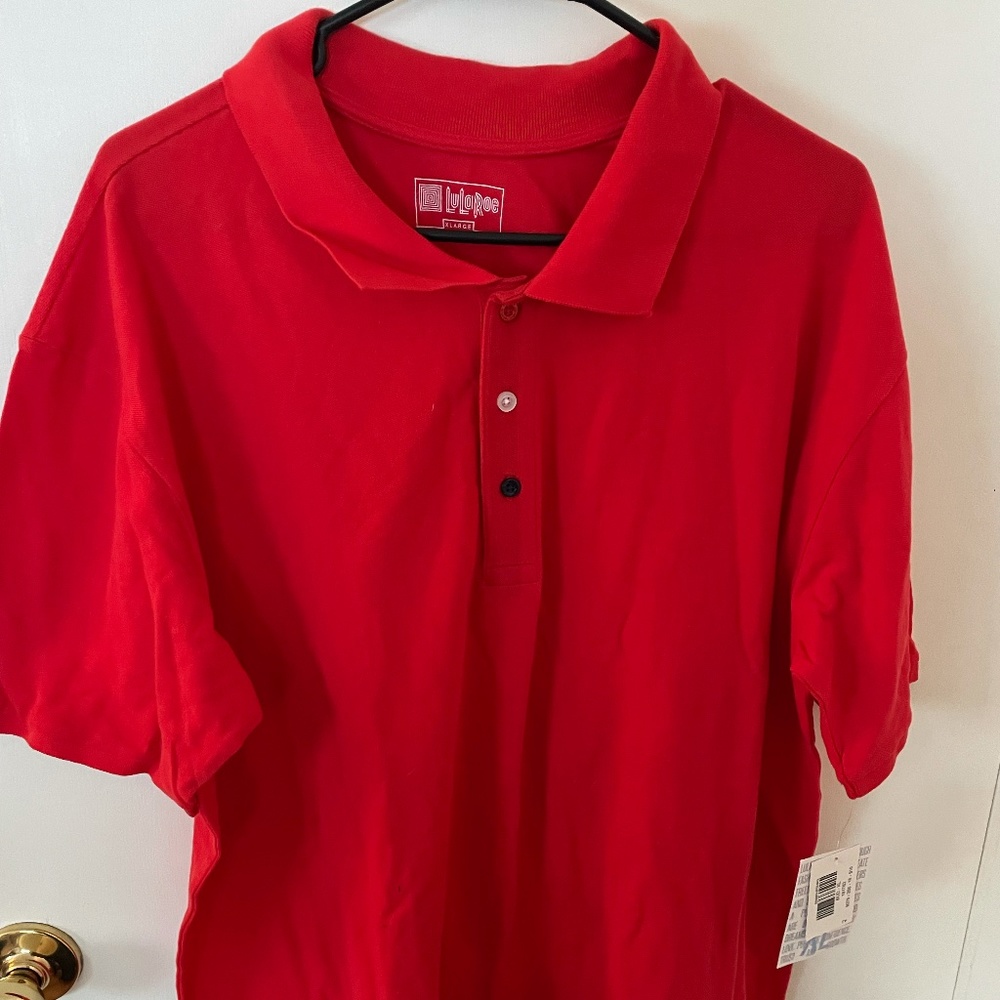 NEW LuLaRoe Red Short Sleeve Polo Size XL